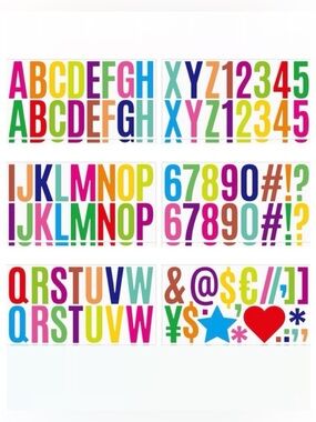 💞 New 200 Piece Multicolor Peel-and-Stick Alphabet & Symbol Vinyl Sticker Set